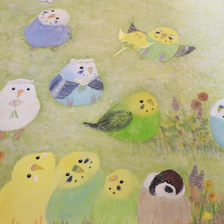 野原でのんびり